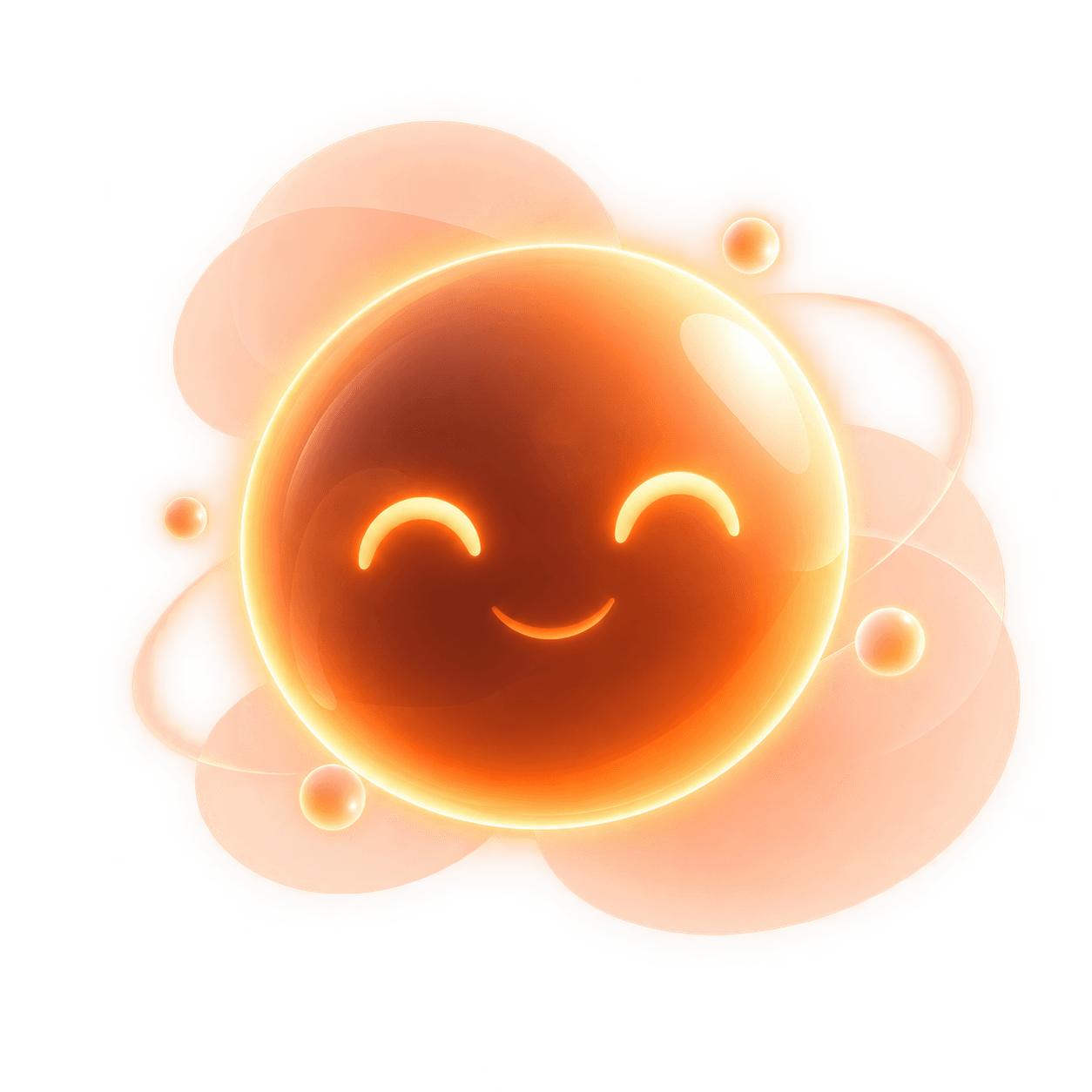 A warm, smiling NexChat orb